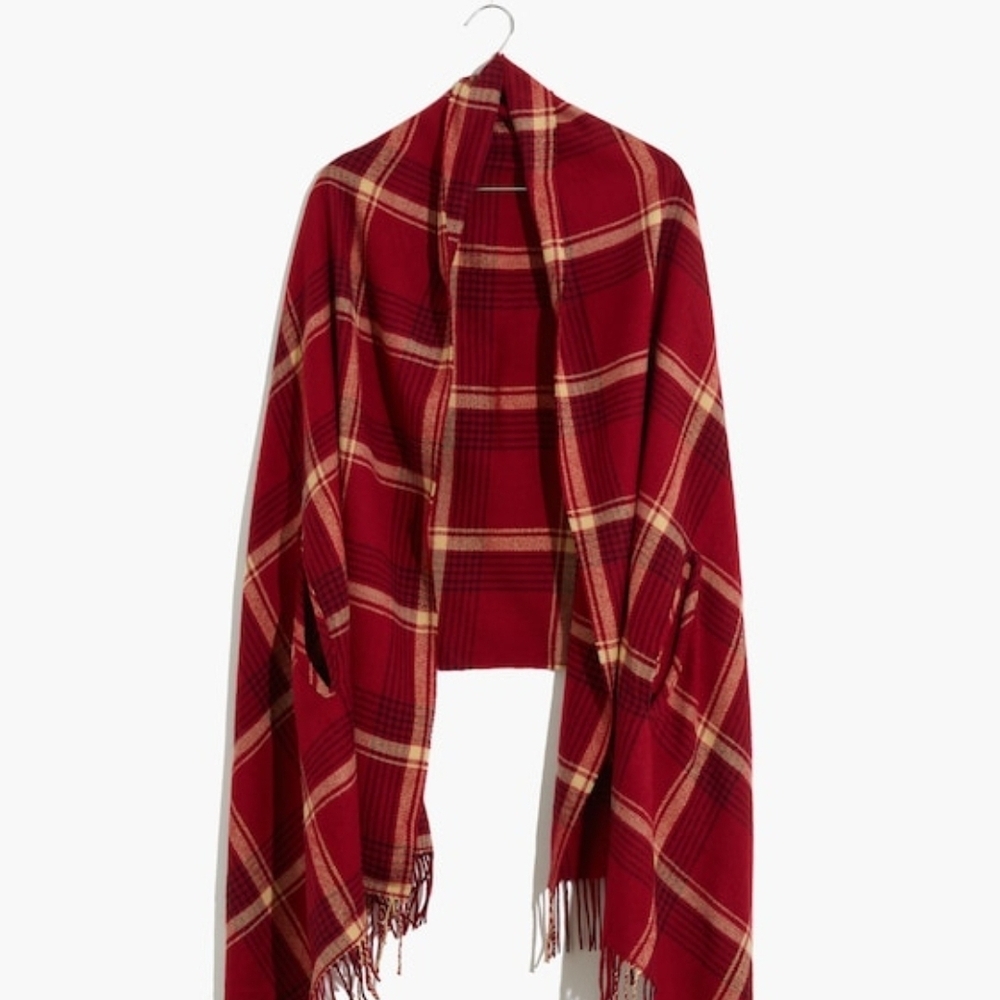 Madewell Red Plaid Scarf